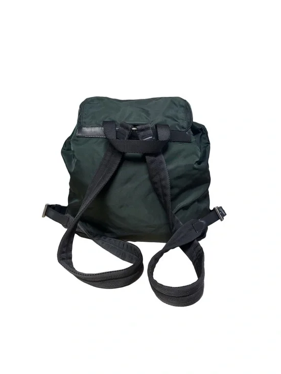 PRADA Vela Double Front Pockets Nylon Backpack Green COA & Dust Bag Medium - Picture 5 of 16